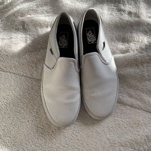 White Slip On Vans